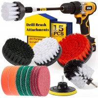 15 Pieces Drill Brush Power Attachment Set All purpose Drill Scrub Brush With Extend Long Attachment